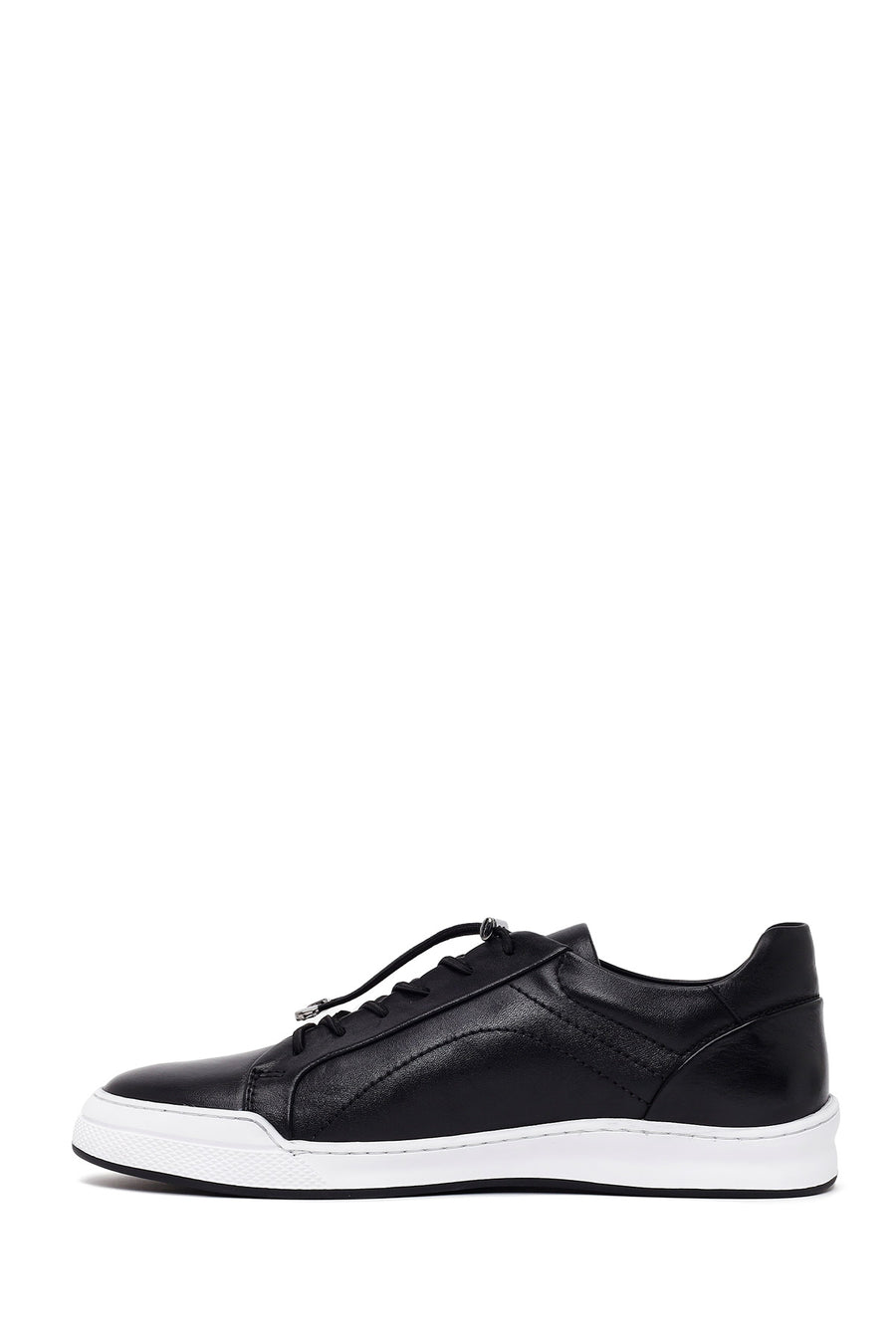 Male Black Lace-Up Leather Sneaker