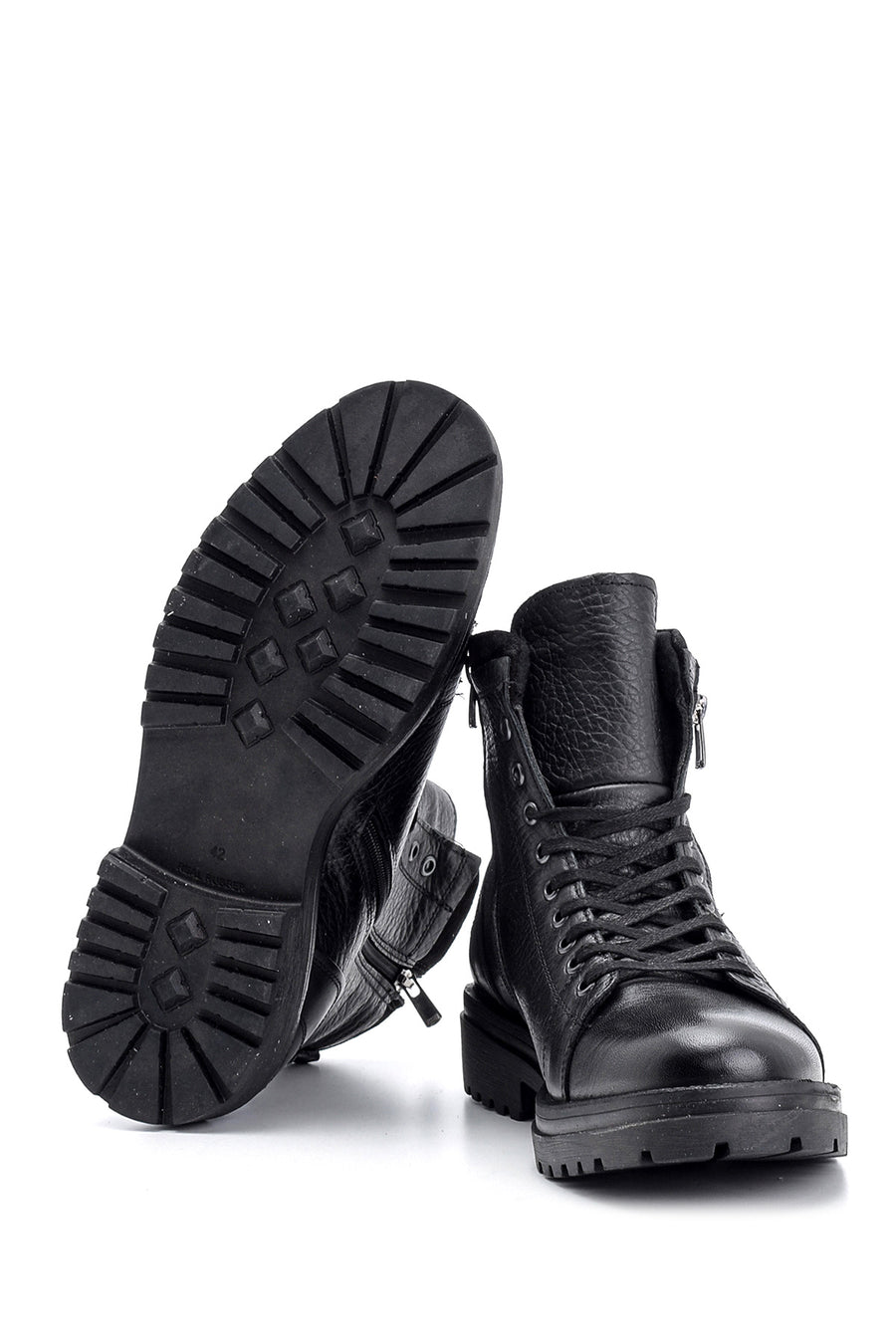 Men's Zippered Leather Boots