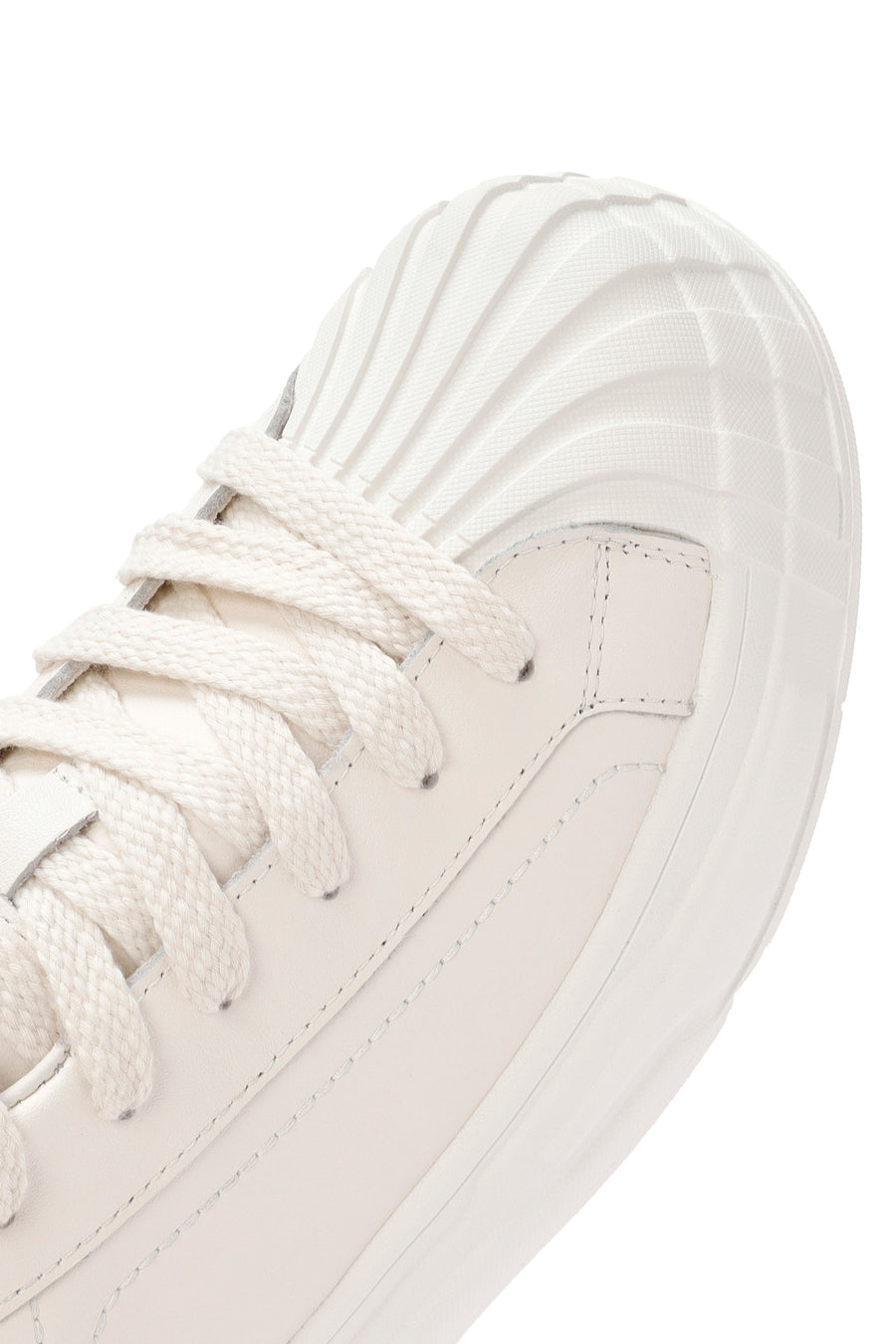 Men's White Lace-up Leather Sneaker