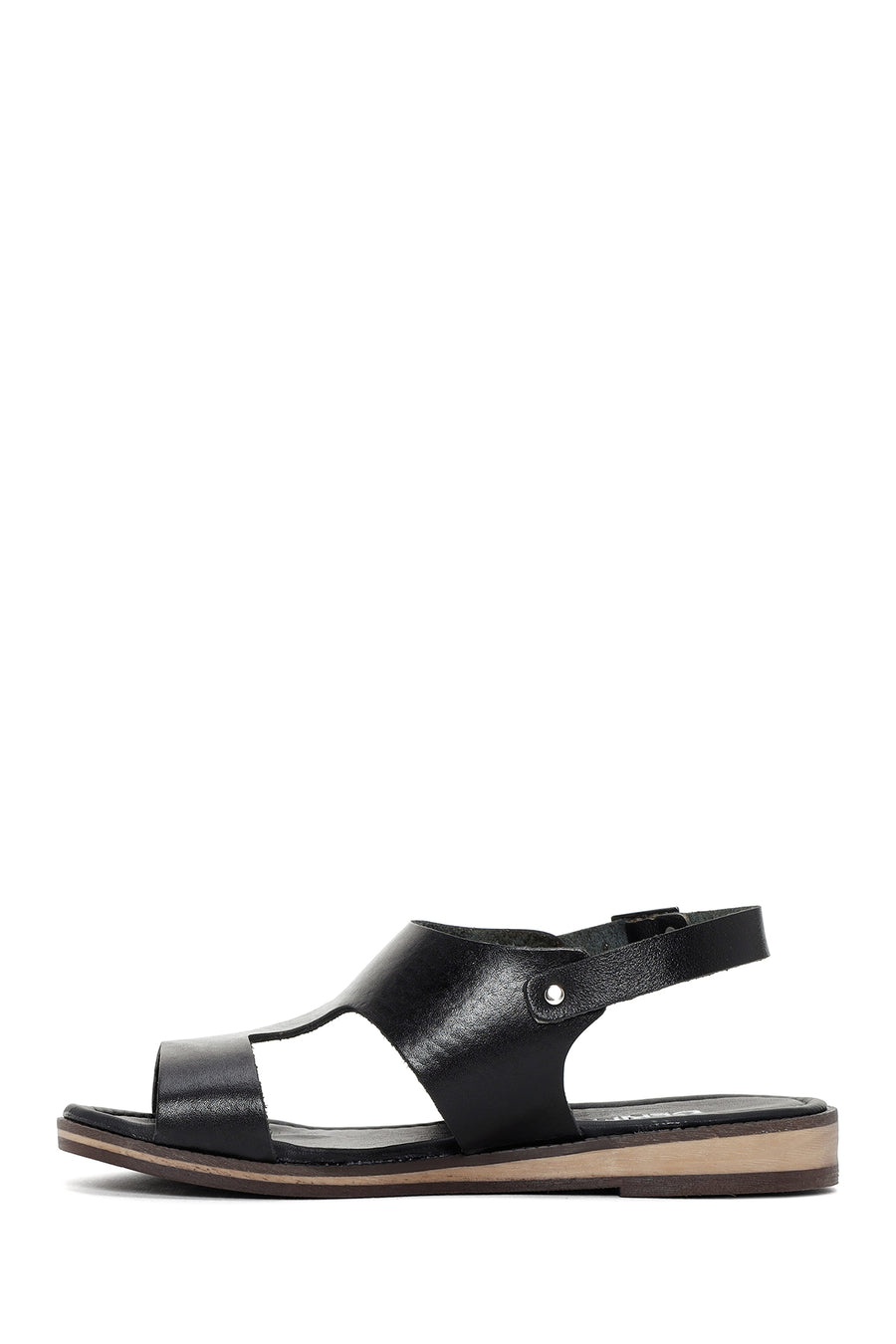 Women's Black Ankle Strap Leather Bodrum Sandals
