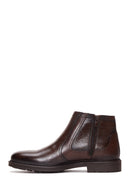 Men's Brown Zippered Leather Casual Boots | Derimod