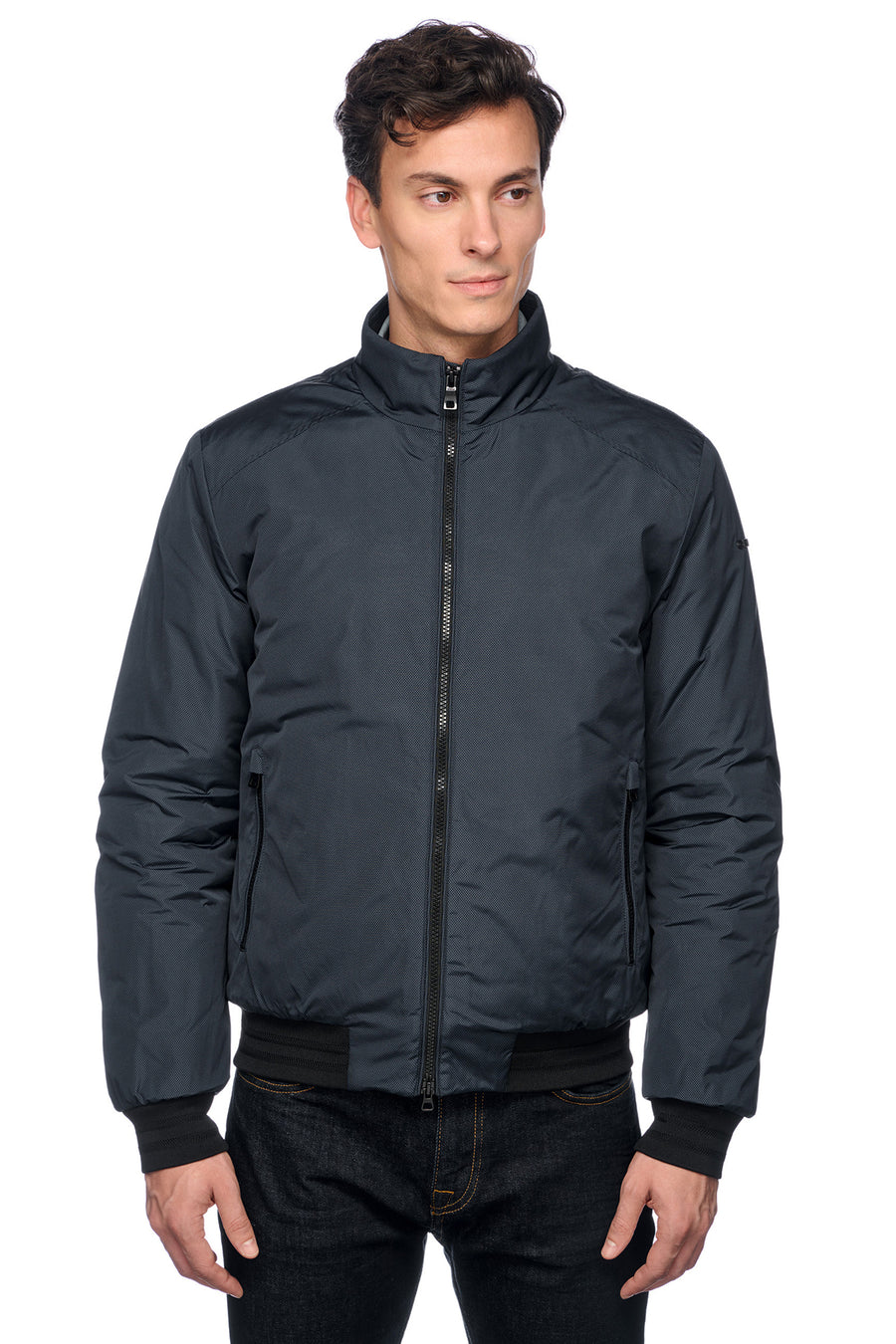 Geox Men's Navy Blue M Vincit Zippered Jacket