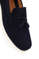 Erkek Lacivert Püsküllü Süet Deri Casual Loafer | Derimod