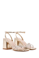 Women's Gold Ankle Strap Heeled Sandals | Derimod