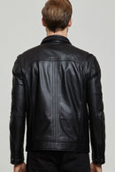 Bruno Men's Black Leather Jacket | Derimod