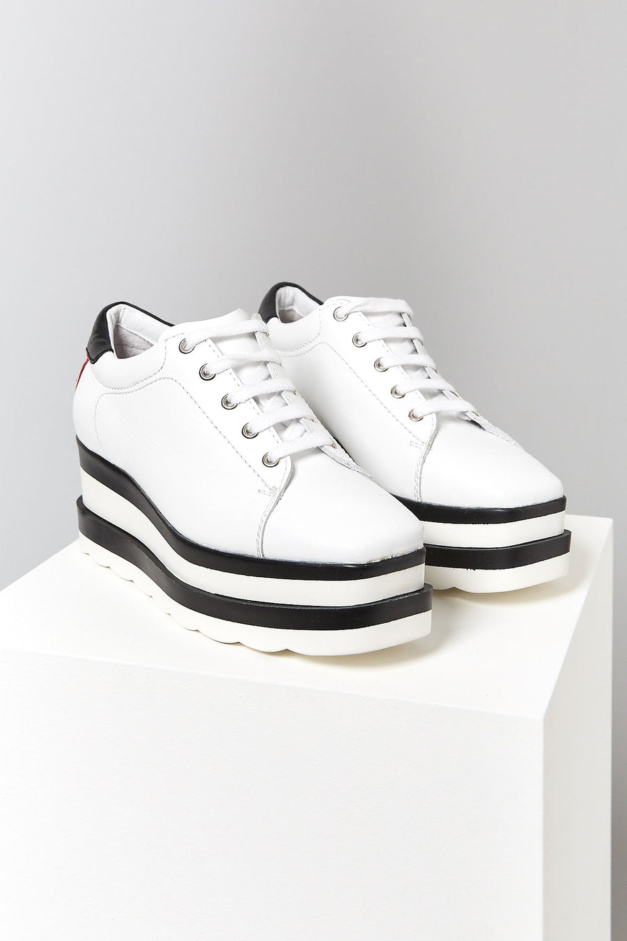High-Sole Women's Leather Sports Shoes