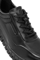 Derimod Fly Men's Black Lace-Up Leather Casual Sneaker | Derimod