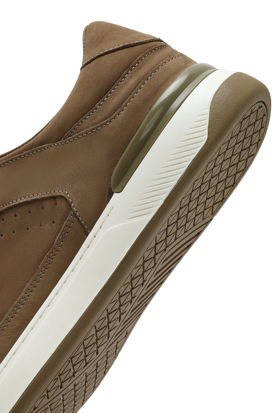 Men's Beige Lace-Up Nubuck Leather Sneaker