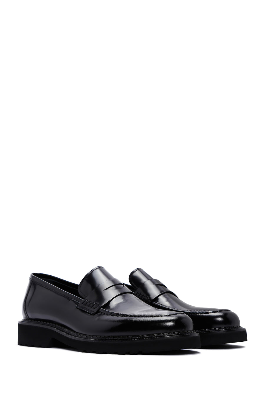 Men's Black Leather Casual Loafer