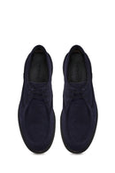 Male Navy Lace-up Suede Casual Shoes | Derimod