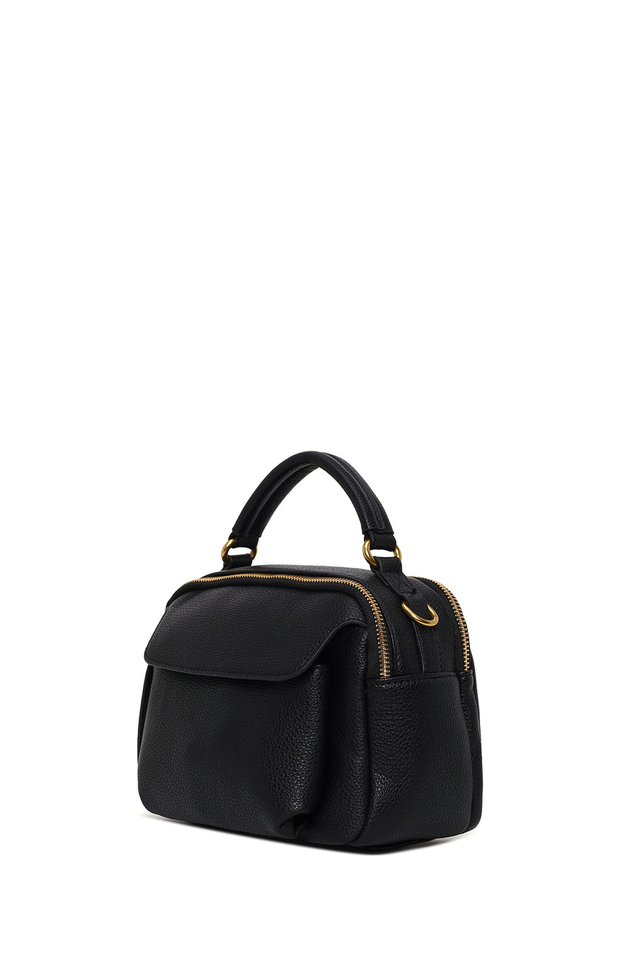Woman Black Long-Strap Crossbody Bag