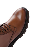 Men's Tan Leather Zippered Casual Boots | Derimod