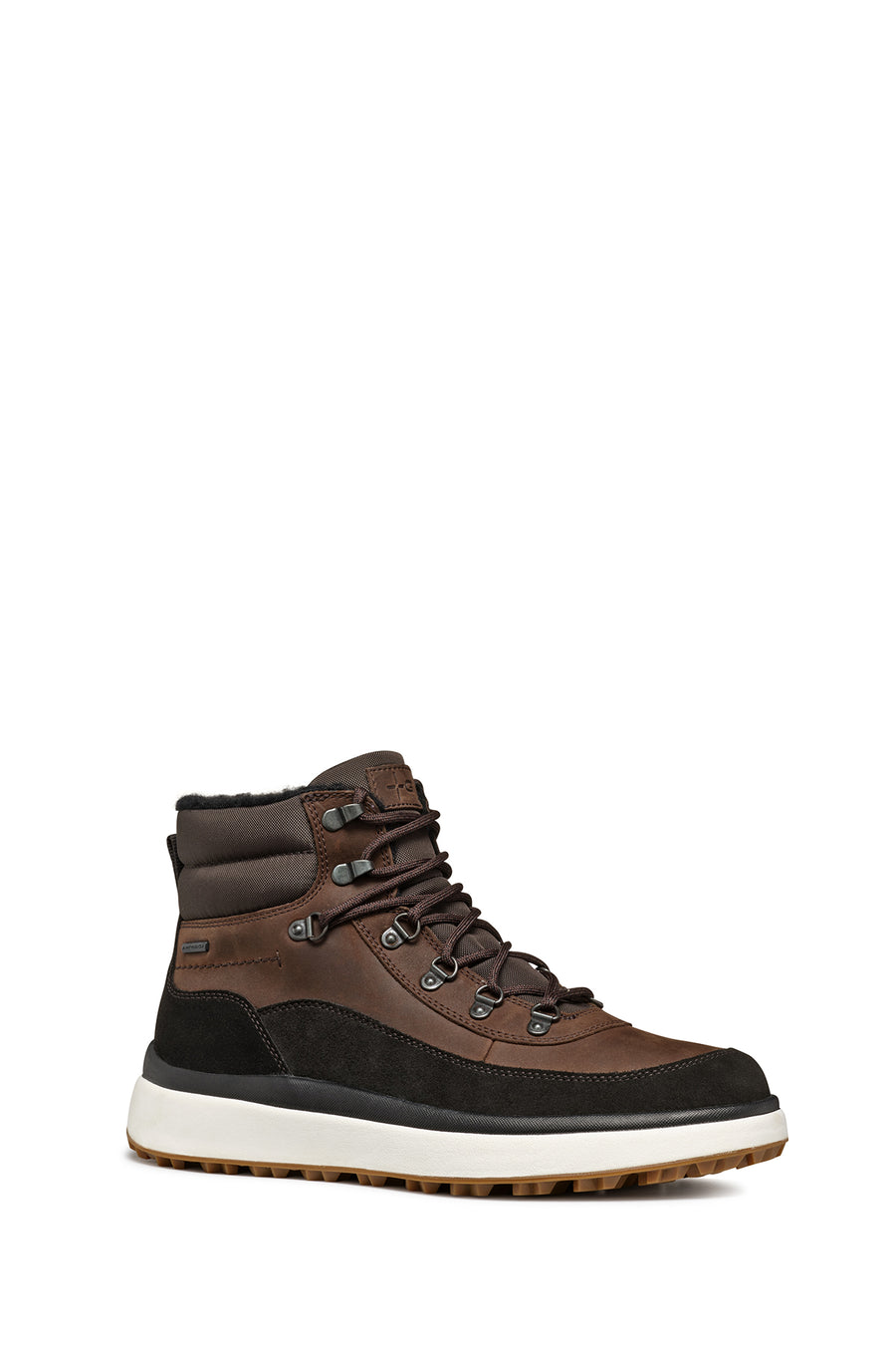 Geox Men's Brown Granito + Grip Abx Laced Waterproof Leather Casual Boots