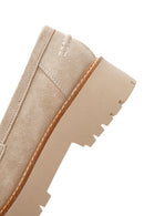 Women's Beige Thick Soled Suede Leather Masculine Loafer | Derimod