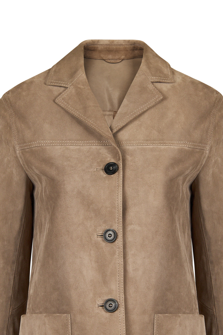 Luna Woman Beige Blazer Suede Jacket
