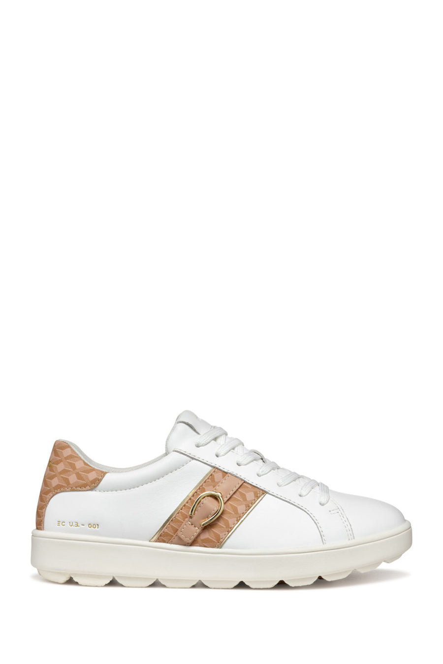 Geox Women White D Spherica Ecub - 1 A - Na + Pr.Sy Laced Leather Sneaker D46WEA08504C1Z8Z | Derimod
