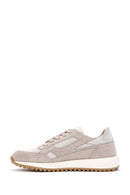 Women's Beige Lace-Up Suede Leather Sneaker | Derimod