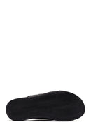 Women's Black Leather Comfort Slippers | Derimod