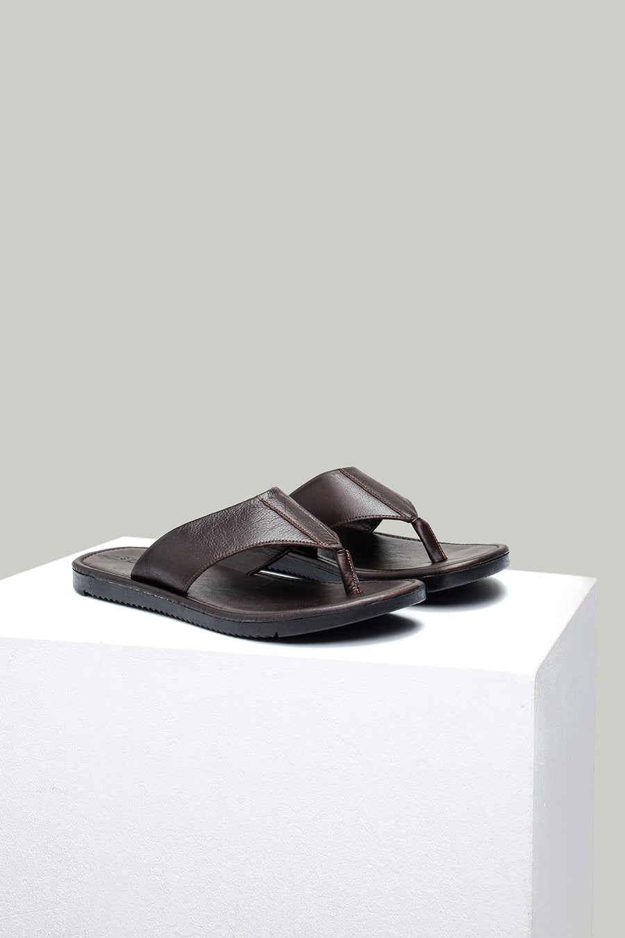 Flip Flops Brown Men's Leather Slippers