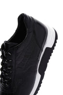 Men's Black Lace-up Leather Sneaker | Derimod