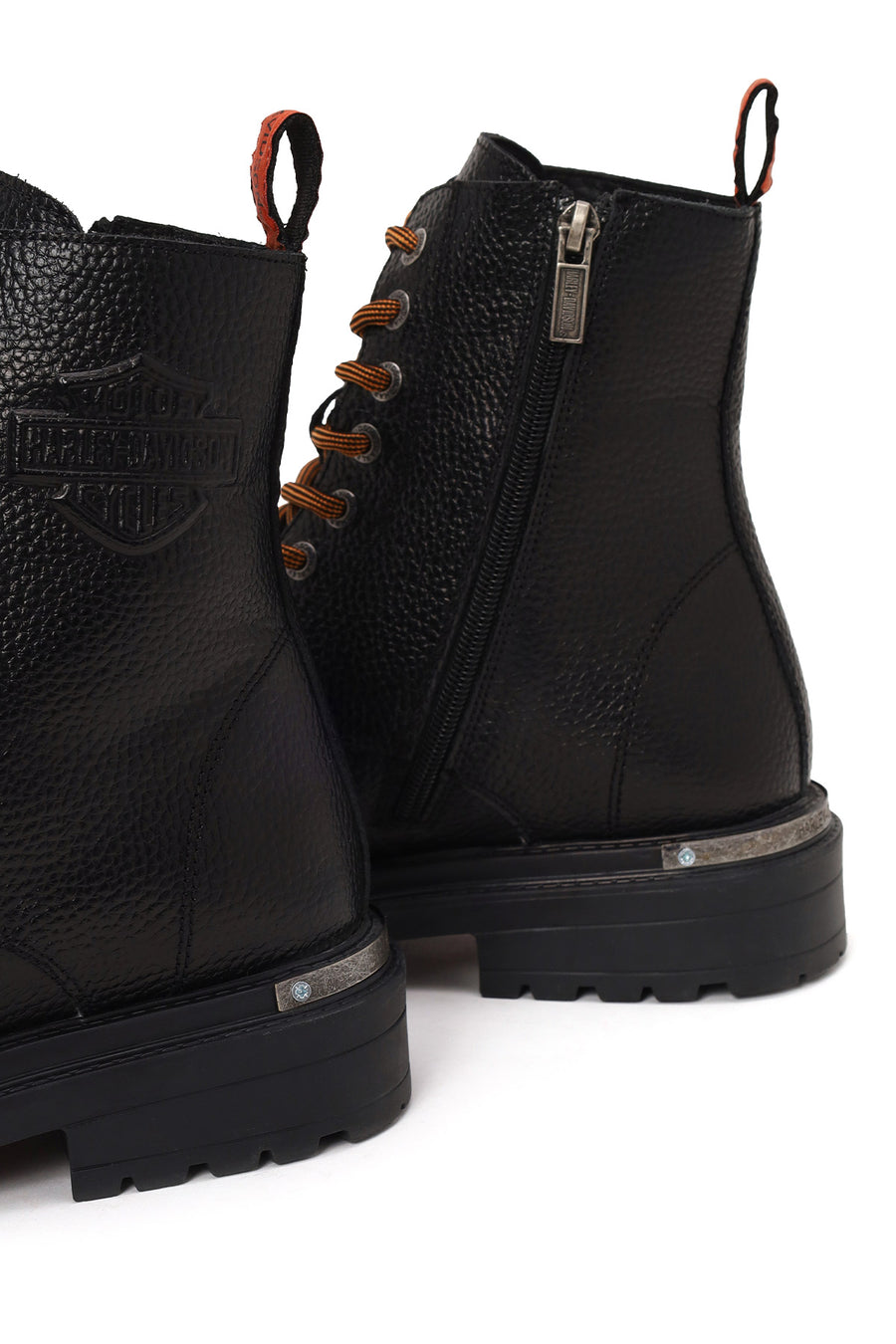 Harley Davidson Male Black Steven Zip Closure Leather Combat Boots