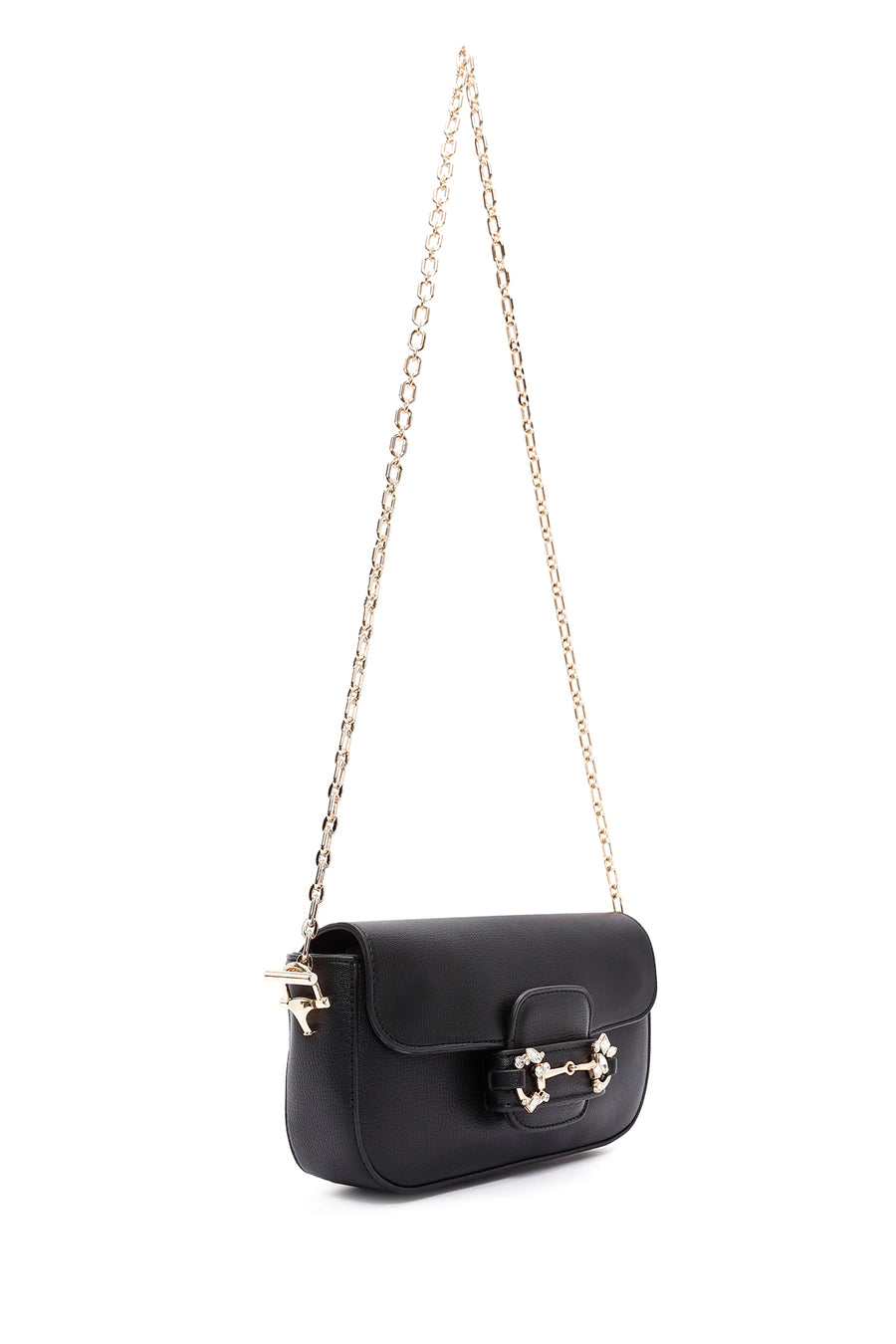 Women's Black Long Chain Strap Shoulder Bag