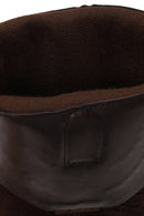 Woman Brown Tassel Chunky-Heeled Suede Leather Cowboy Boots | Derimod