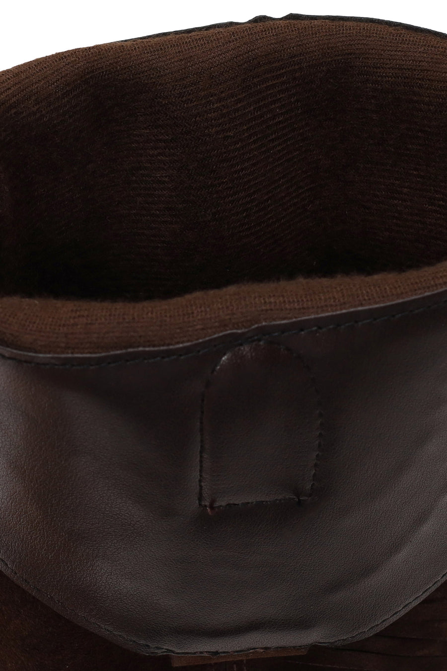 Woman Brown Tassel Chunky-Heeled Suede Leather Cowboy Boots