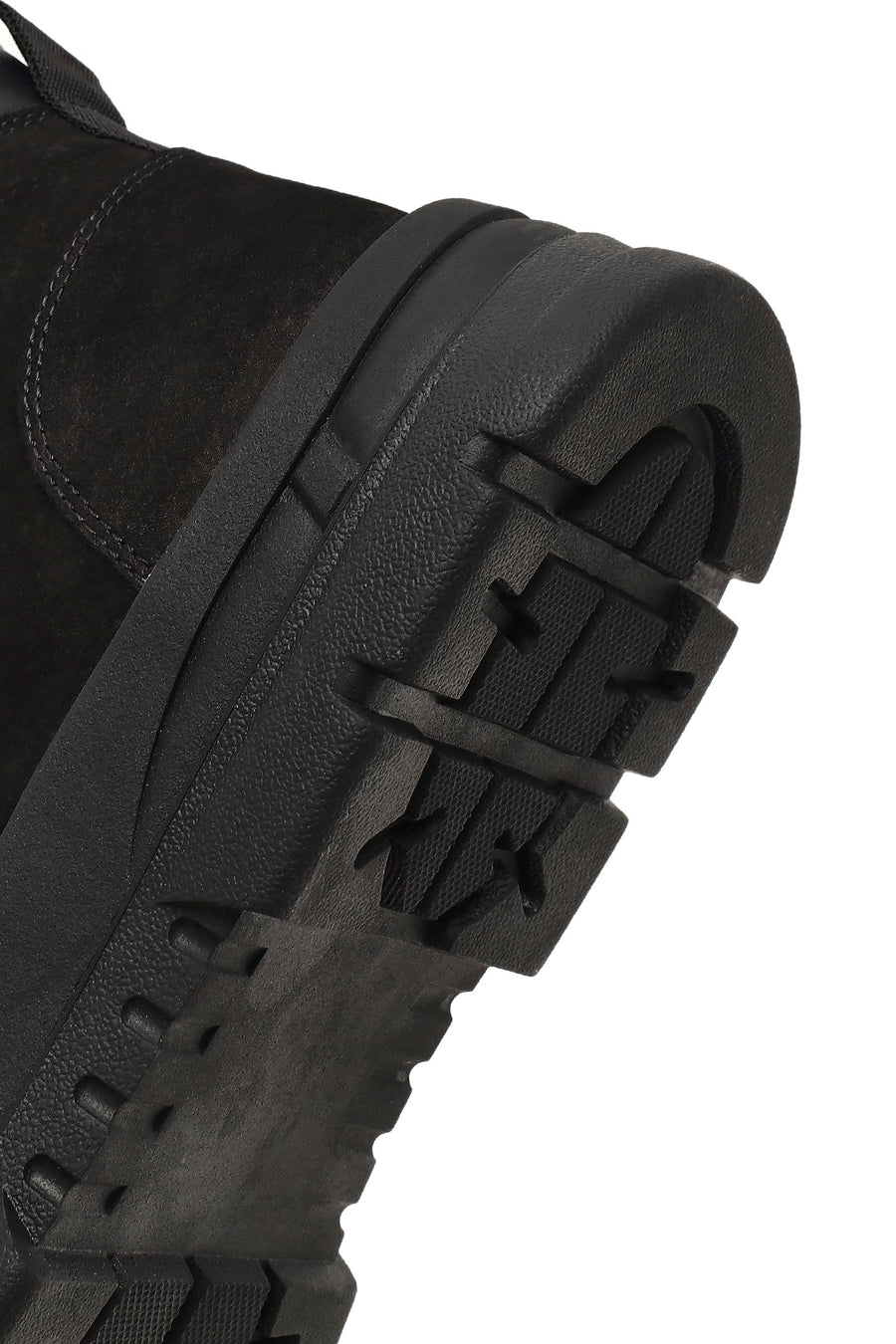 Men's Black Lace-Up Zipper Nubuck Leather Casual Boot