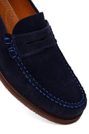 Erkek Lacivert Süet Deri Casual Loafer | Derimod