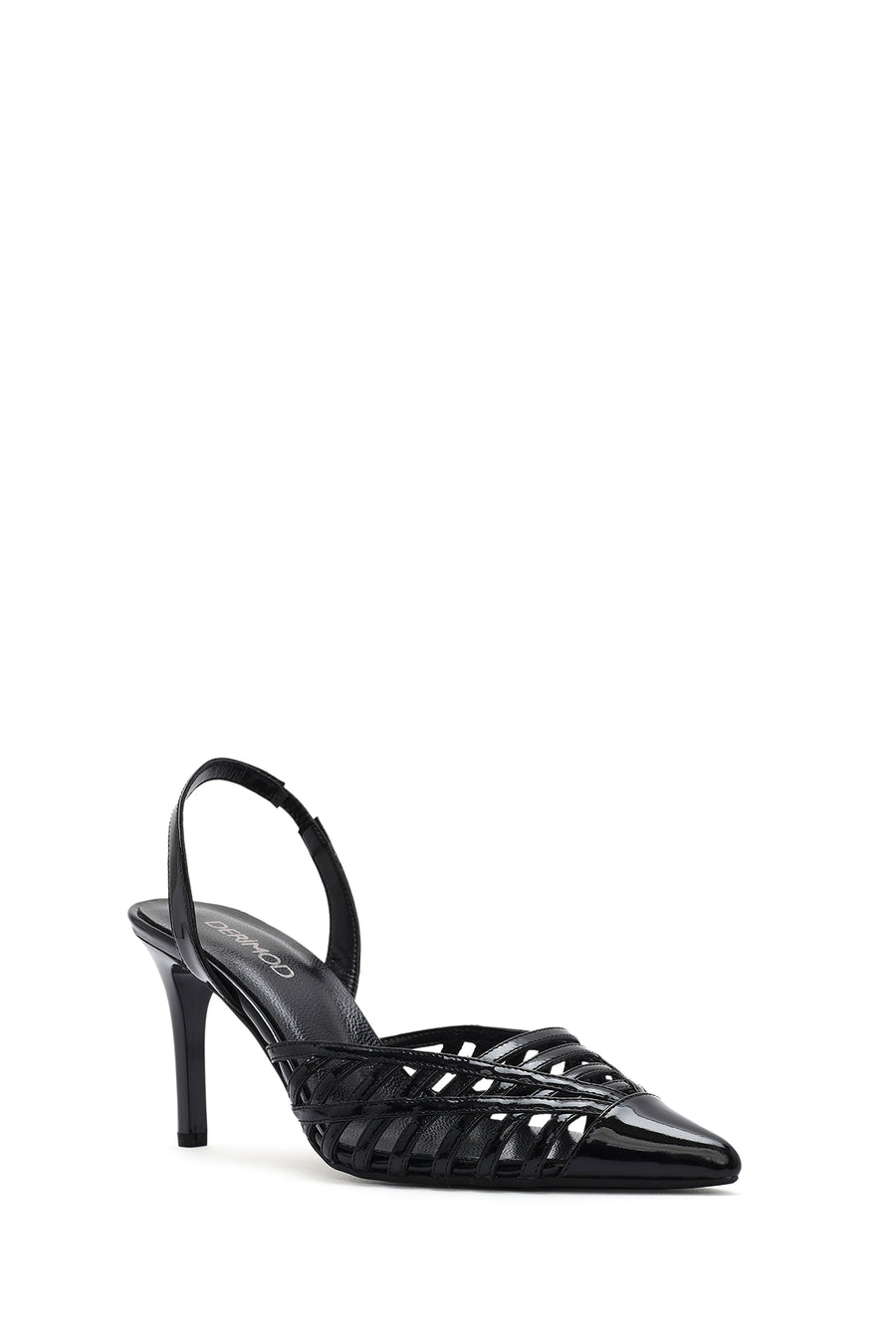 Women's Black Patent Leather Stiletto Heeled Shoes