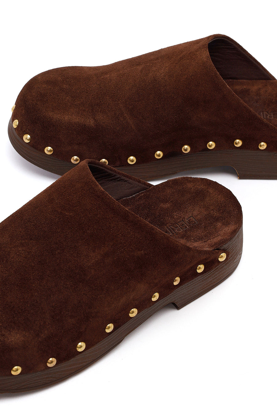 Women's Brown Platform Suede Leather Slippers