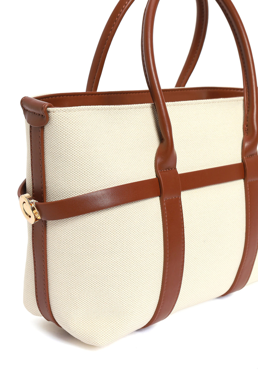 Woman Beige Long-Strap Shoulder Bag