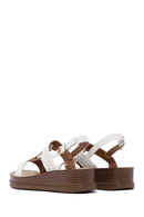 Women's White Thick-Sole Knitted Sandals | Derimod