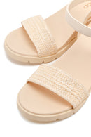 Woman Nude Ankle-Buckle Wedge Espadrille Sandals | Derimod
