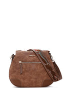 Women's Tan Long Strap Nubuck Shoulder Bag | Derimod