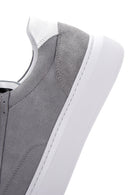 Men's Gray Suede Leather Thick Soled Sneaker | Derimod