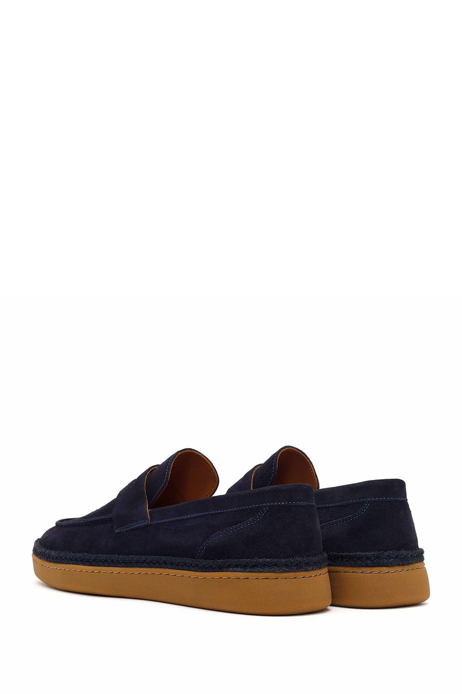 Erkek Lacivert Süet Deri Loafer