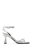 Women's Silver Ankle Strap Heeled Sandals | Derimod