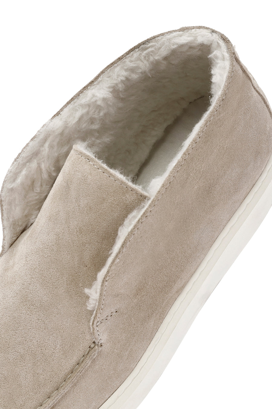 Women's Beige Thick-Soled Suede Leather Ankle Boots