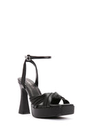 Women's Black Ankle Strap Platform Thin Heel Sandals | Derimod