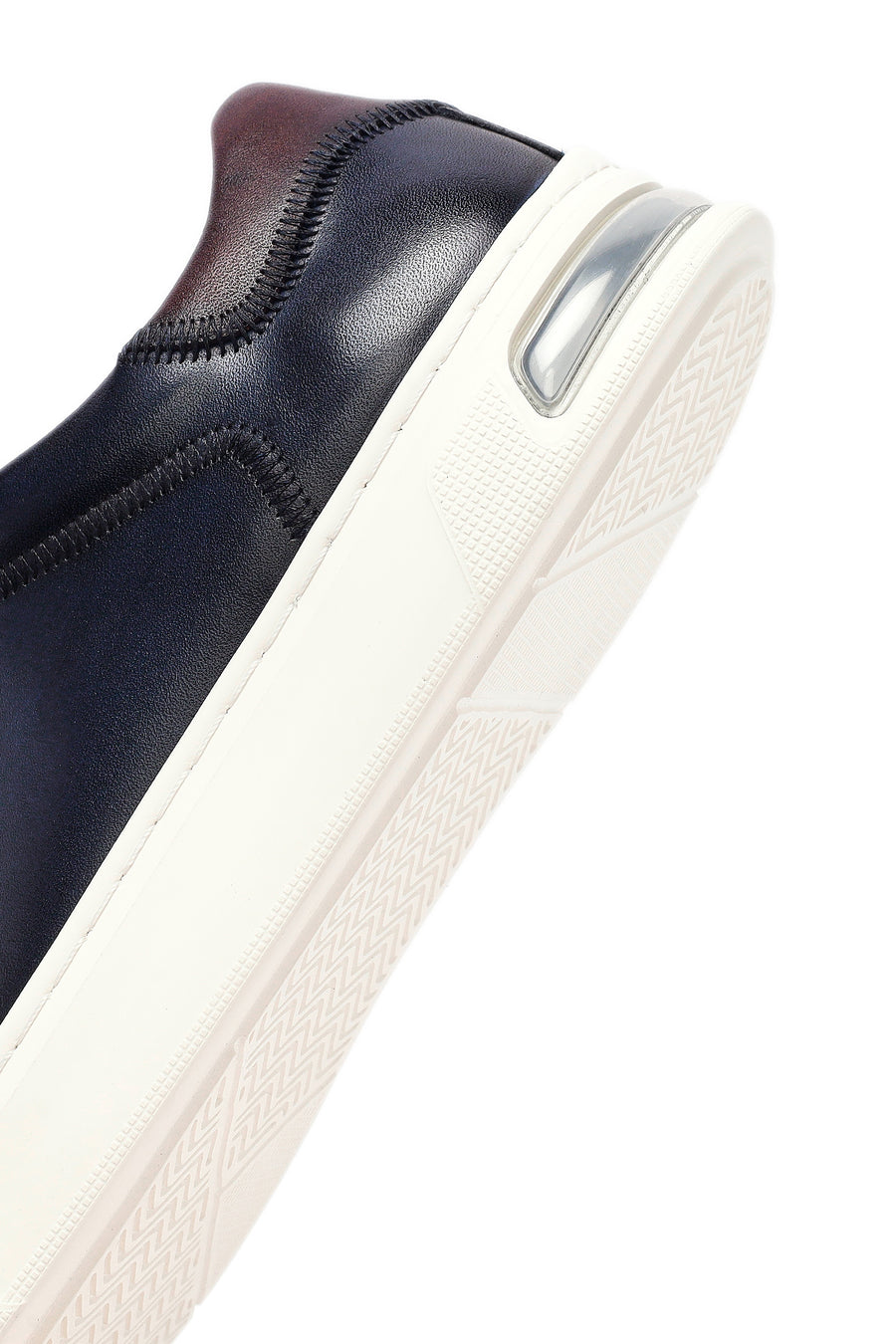Men's Navy Blue Lace-Up Leather Sneaker