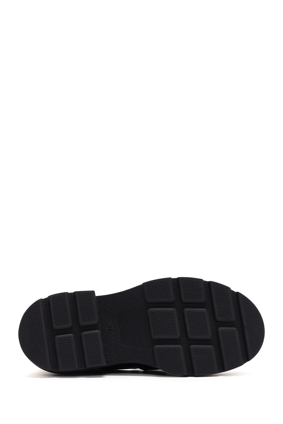 Women's Black Leather Thick Soled Masculine Loafer
