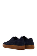 Male Navy Lace-up Suede Leather Sneaker | Derimod