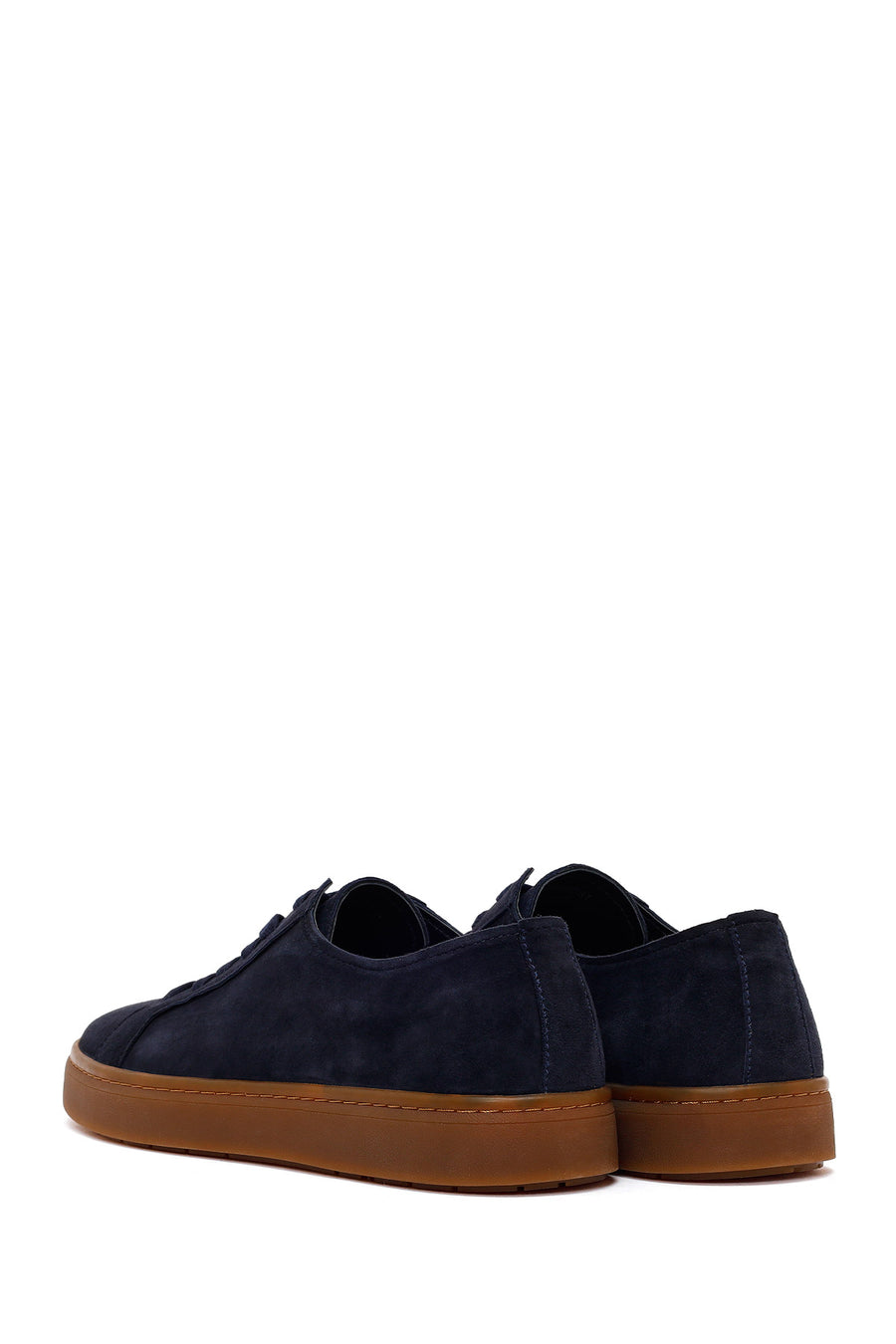 Male Navy Lace-up Suede Leather Sneaker