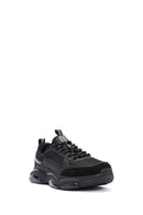 Men's Black Lace-up Leather Sneaker | Derimod