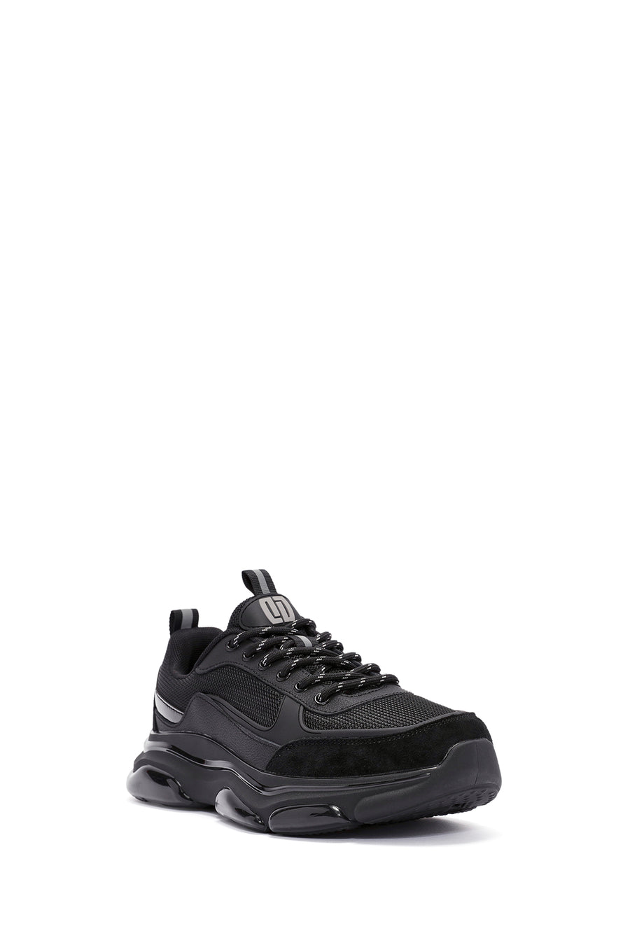 Men's Black Lace-up Leather Sneaker