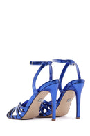 Women's Blue Ankle Strap Thin Heel Sandals | Derimod