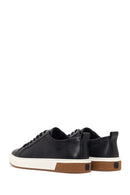 Erkek Siyah Bağcıklı Deri Sneaker | Derimod
