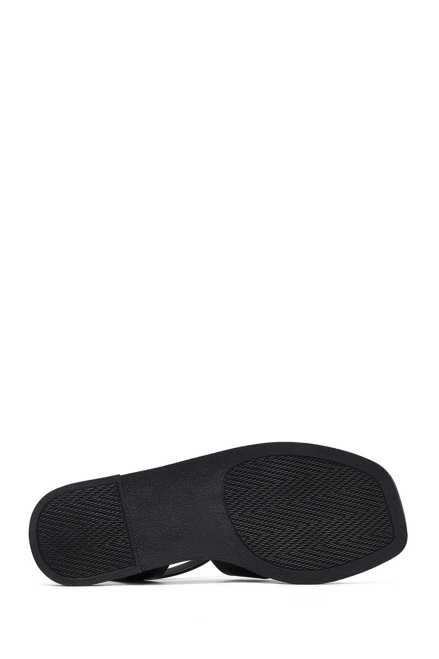 Women's Black Buckled Leather Sandals